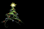 Kerstkaart: Groene Kerstboom met gele ster